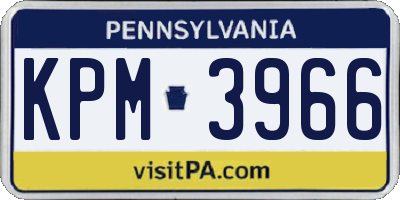 PA license plate KPM3966