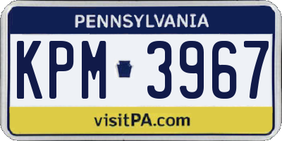 PA license plate KPM3967