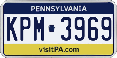 PA license plate KPM3969
