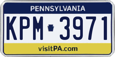 PA license plate KPM3971