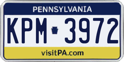 PA license plate KPM3972