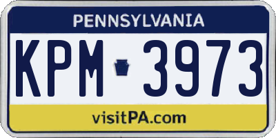 PA license plate KPM3973