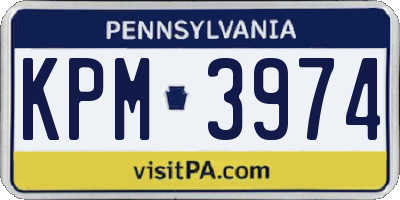 PA license plate KPM3974