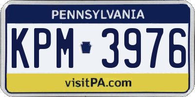 PA license plate KPM3976