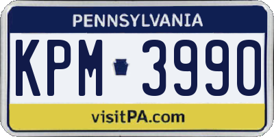 PA license plate KPM3990