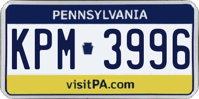 PA license plate KPM3996