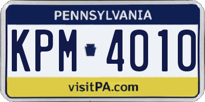 PA license plate KPM4010