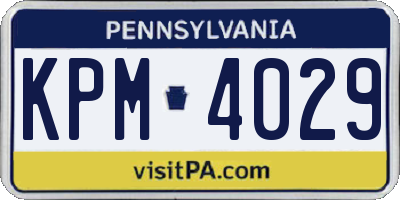 PA license plate KPM4029
