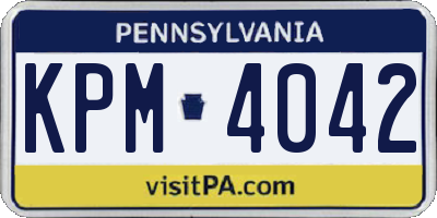 PA license plate KPM4042