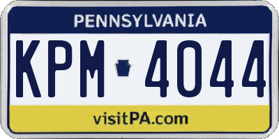 PA license plate KPM4044
