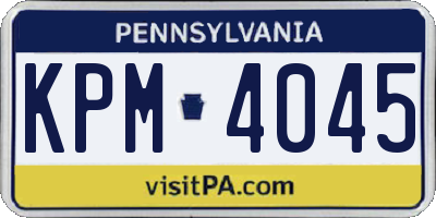PA license plate KPM4045