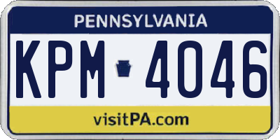 PA license plate KPM4046