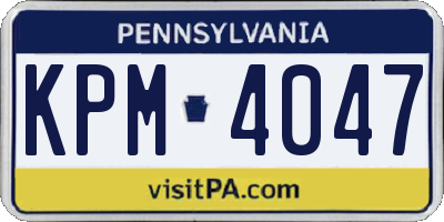 PA license plate KPM4047
