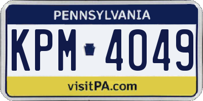 PA license plate KPM4049