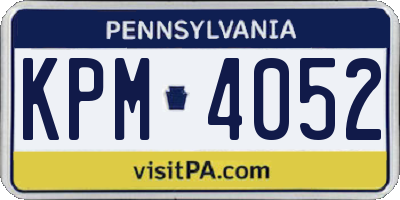 PA license plate KPM4052