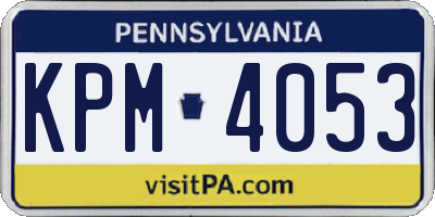 PA license plate KPM4053