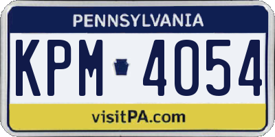 PA license plate KPM4054