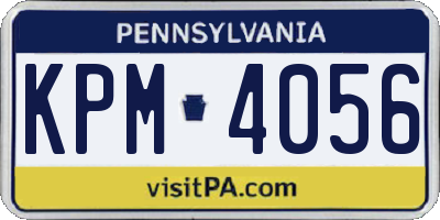 PA license plate KPM4056