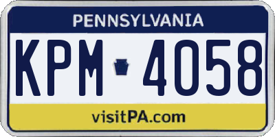 PA license plate KPM4058