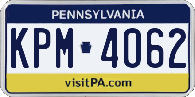 PA license plate KPM4062