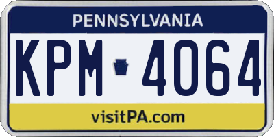 PA license plate KPM4064