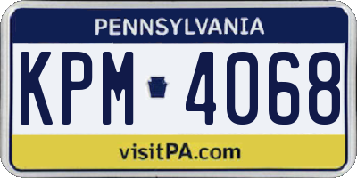 PA license plate KPM4068