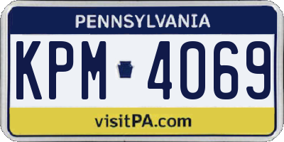 PA license plate KPM4069