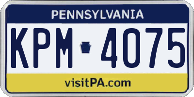 PA license plate KPM4075