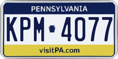 PA license plate KPM4077