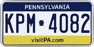 PA license plate KPM4082