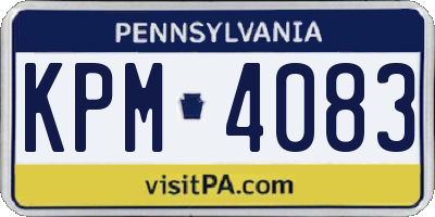 PA license plate KPM4083
