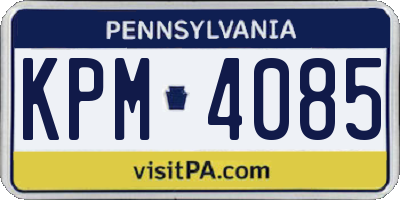 PA license plate KPM4085
