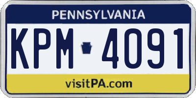 PA license plate KPM4091