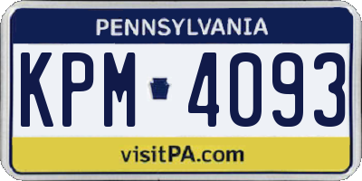 PA license plate KPM4093