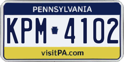 PA license plate KPM4102