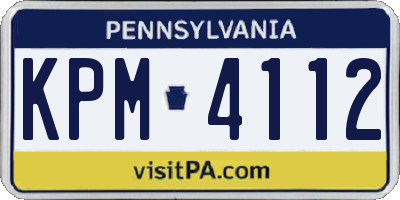 PA license plate KPM4112