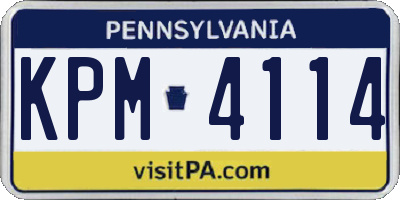 PA license plate KPM4114