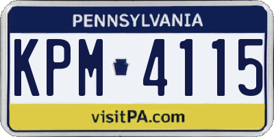 PA license plate KPM4115