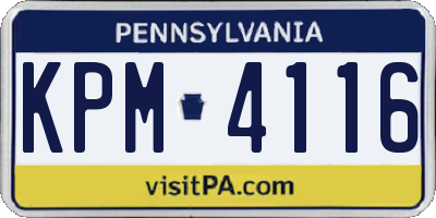 PA license plate KPM4116