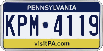 PA license plate KPM4119