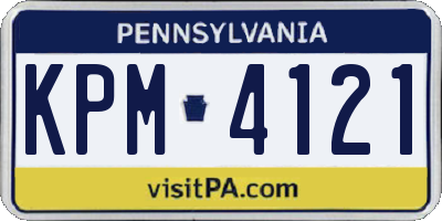 PA license plate KPM4121