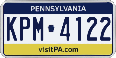 PA license plate KPM4122