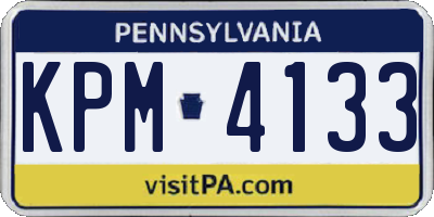 PA license plate KPM4133