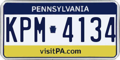 PA license plate KPM4134