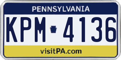 PA license plate KPM4136