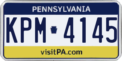 PA license plate KPM4145