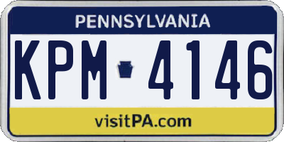 PA license plate KPM4146