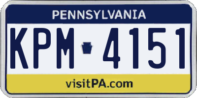 PA license plate KPM4151