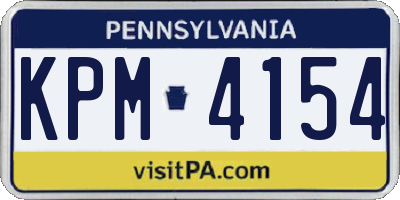 PA license plate KPM4154