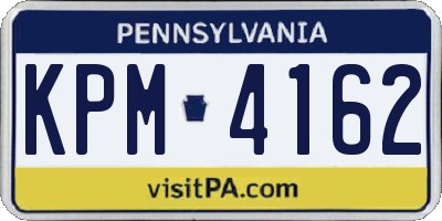PA license plate KPM4162